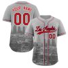 Custom Gray Red-Navy Los Angeles City Connect Baseball Jersey