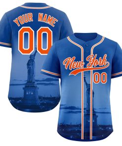 Custom Royal Orange-White New York City Connect Baseball Jersey