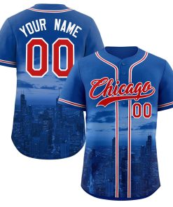 Custom Royal Red-White Chicago City Connect Baseball Jersey