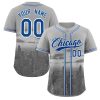 Custom Gray Royal-White Chicago City Connect Baseball Jersey