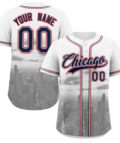 Custom White Navy-White Chicago City Connect Baseball Jersey