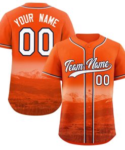Custom Orange White-Navy Denver City Connect Baseball Jersey
