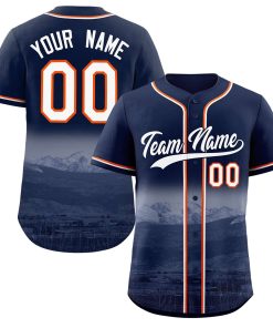 Custom Navy White-Navy Denver City Connect Baseball Jersey