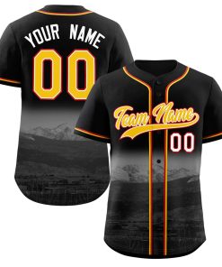 Custom Black Yellow-White Denver City Connect Baseball Jersey