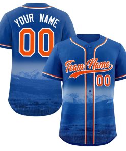 Custom Royal Orange-White Denver City Connect Baseball Jersey