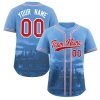 Custom Powder Blue Red-White Philadelphia City Connect Baseball Jersey