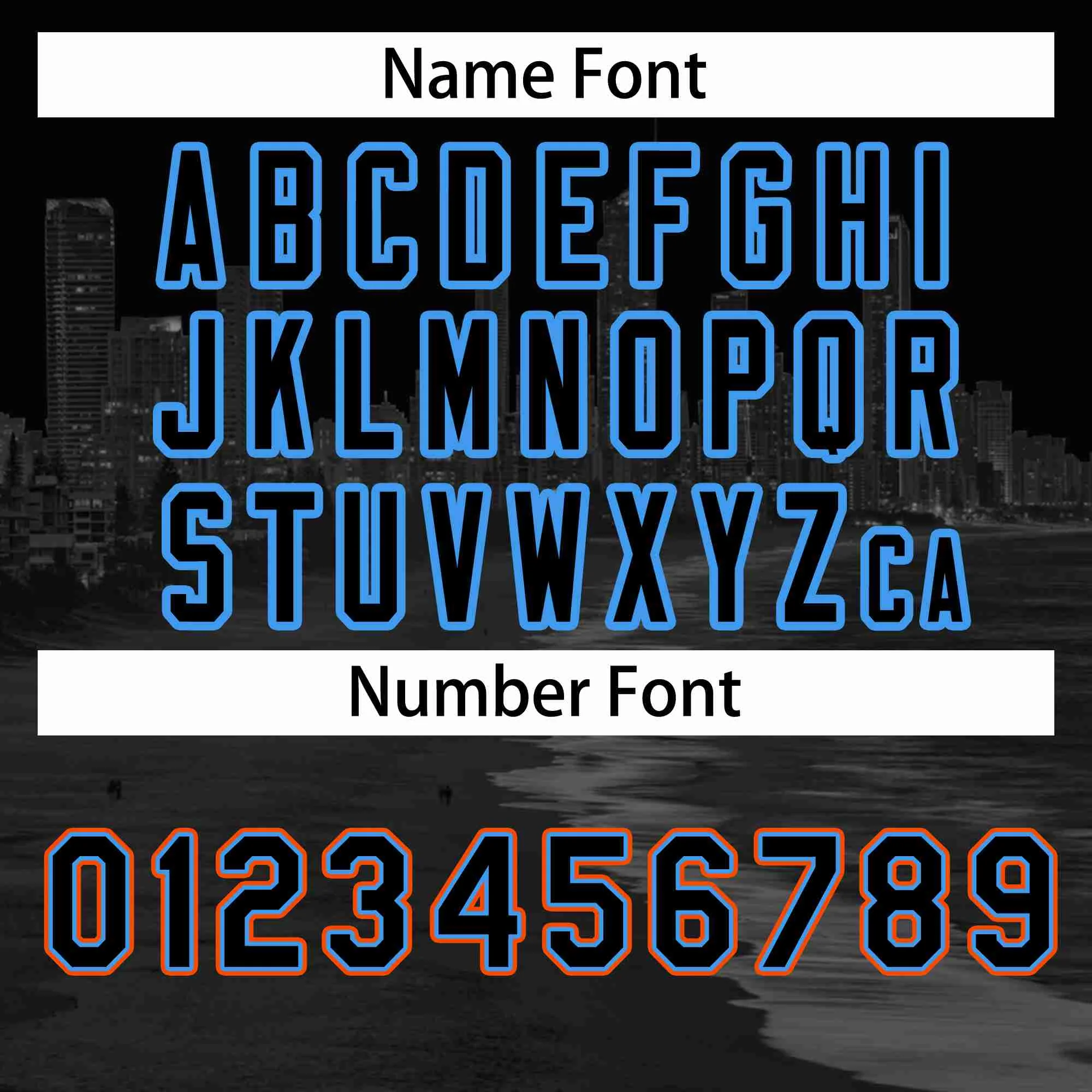 Custom Black Black-Powder Blue Miami City Connect Baseball Jersey - Image 4