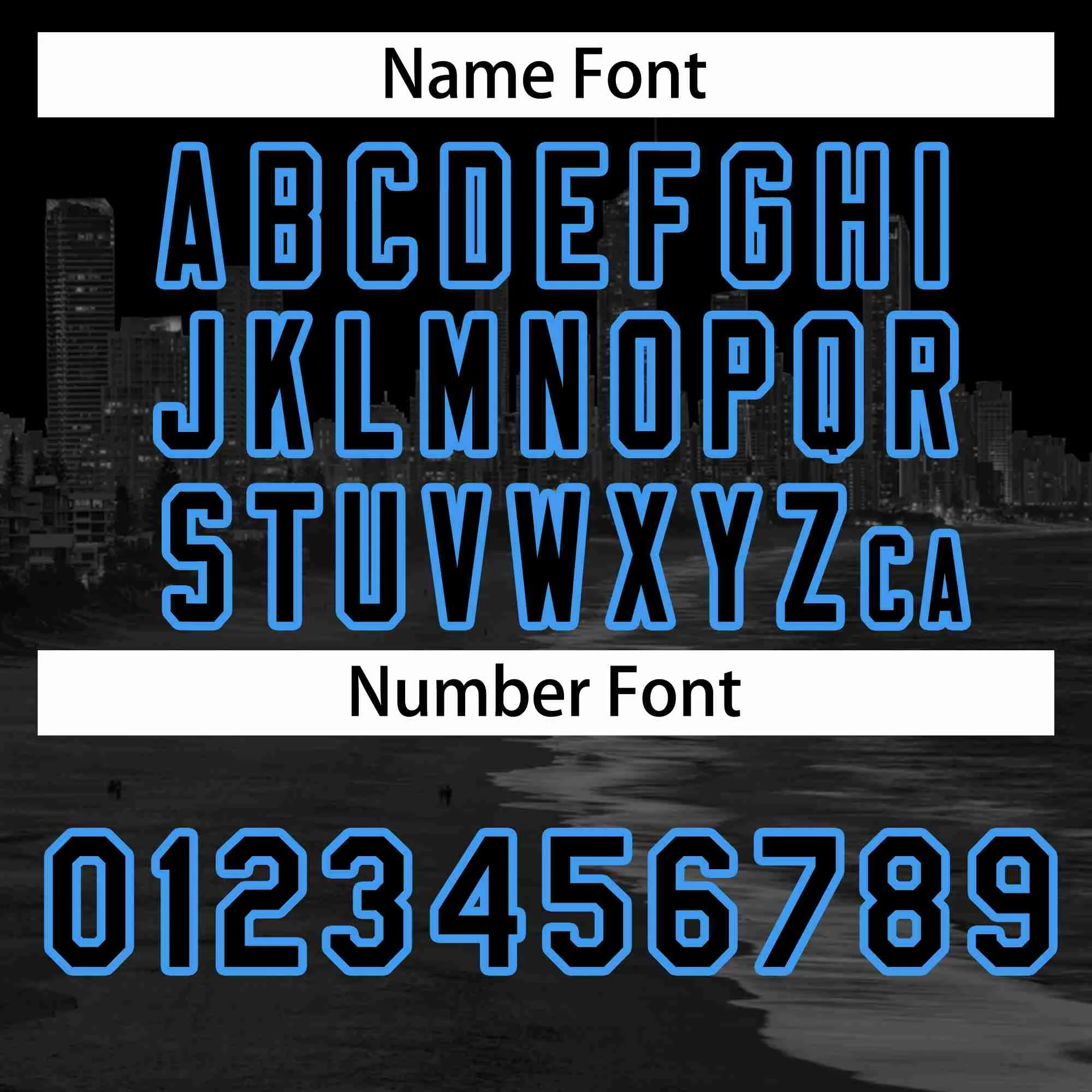 Custom Black Black-Powder Blue Miami City Connect Baseball Jersey - Image 4