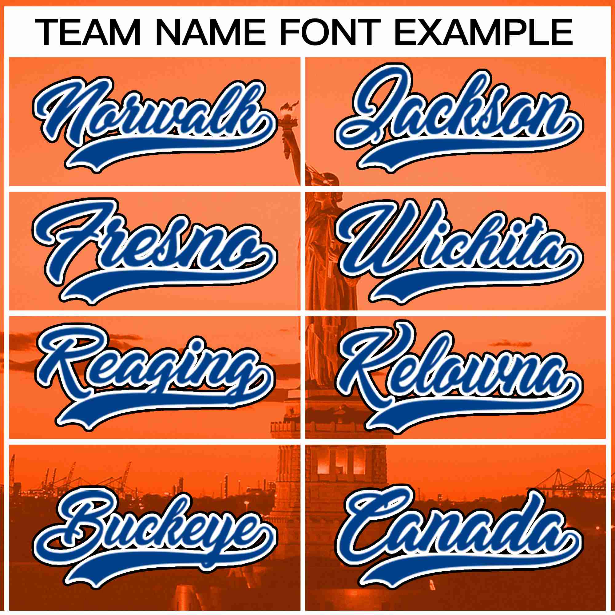 Custom Orange Royal-White New York City Connect Baseball Jersey - Image 3