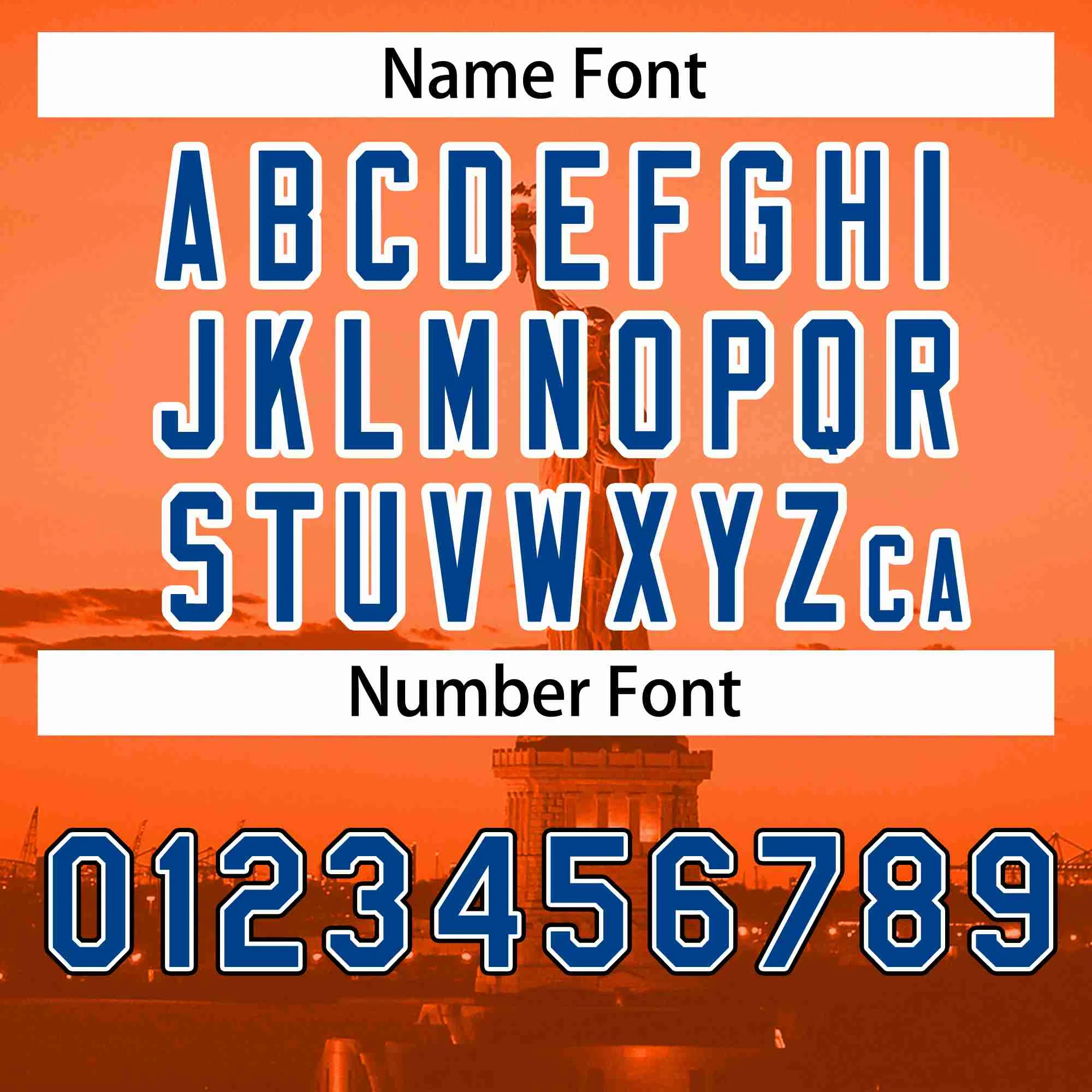 Custom Orange Royal-White New York City Connect Baseball Jersey - Image 4
