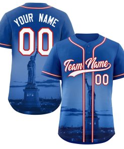 Custom Royal White-Red New York City Connect Baseball Jersey