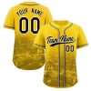 Custom Yellow Black-White Pittsburgh City Connect Baseball Jersey