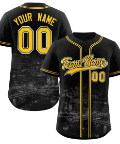Custom Black Yellow-Black Pittsburgh City Connect Baseball Jersey