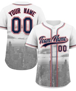 Custom White Navy-White Chicago City Connect Baseball Jersey