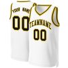 Custom White Black-Yellow Classic Tops Basketball Jersey