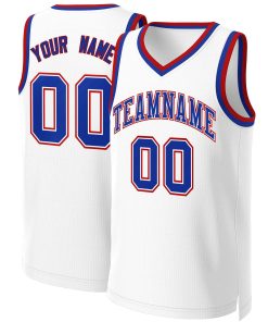 Custom White Royal-White Classic Tops Basketball Jersey