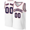 Custom White Navy-White Classic Tops Basketball Jersey