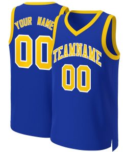 Custom Royal Yellow-White Classic Tops Basketball Jersey