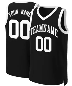 Custom Black White Classic Tops Basketball Jersey