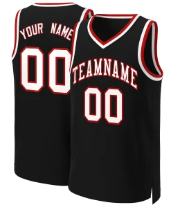 Custom Black White-Red Classic Tops Basketball Jersey