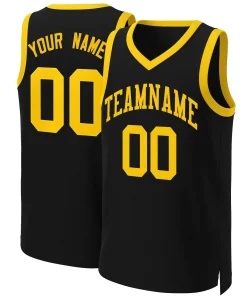 Custom Black Yellow Classic Tops Basketball Jersey