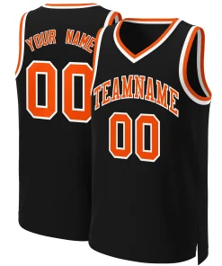 Custom Black Orange-White Classic Tops Basketball Jersey