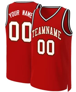 Custom Red White-Orange Classic Tops Basketball Jersey