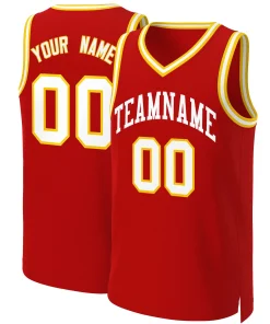 Custom Red White Classic Tops Basketball Jersey