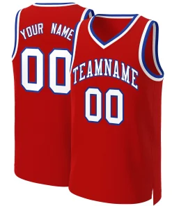 Custom Red White-Royal Classic Tops Basketball Jersey