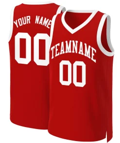 Custom Red White Classic Tops Basketball Jersey