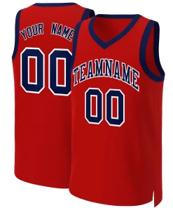 Custom Red Navy-White Classic Tops Basketball Jersey