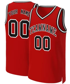 Custom Red Black-White Classic Tops Basketball Jersey