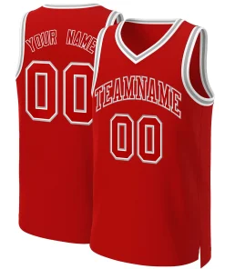 Custom Red Red-White Classic Tops Basketball Jersey