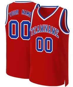 Custom Red Royal-White Classic Tops Basketball Jersey