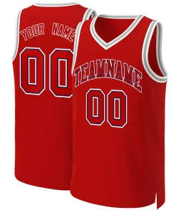 Custom Red Red-Navy Classic Tops Basketball Jersey