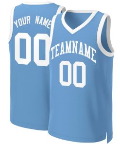 Custom Light Blue White Classic Tops Basketball Jersey