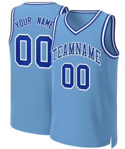 Custom Light Blue Royal-White Classic Tops Basketball Jersey