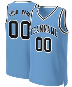 Custom Light Blue Black-White Classic Tops Basketball Jersey