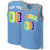 Custom Light Blue Purple-White Classic Gradient Fashion Tops Basketball Jersey