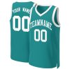 Custom Teal White Classic Tops Basketball Jersey