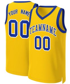 Custom Yellow Royal-White Classic Tops Basketball Jersey