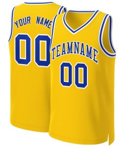 Custom Yellow Royal-White Classic Tops Basketball Jersey