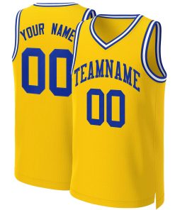 Custom Yellow Royal Classic Tops Basketball Jersey