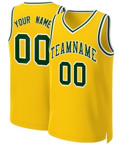 Custom Yellow Green-White Classic Tops Basketball Jersey