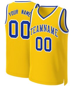 Custom Yellow Royal-White Classic Tops Basketball Jersey