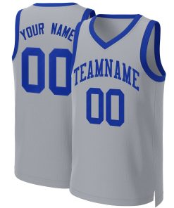 Custom Gray Royal Classic Tops Basketball Jersey