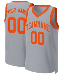 Custom Gray Orange Classic Tops Basketball Jersey
