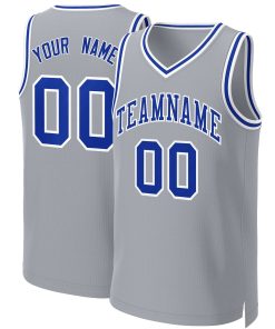 Custom Gray Royal-White Classic Tops Basketball Jersey