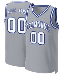 Custom Gray White-Royal Classic Tops Basketball Jersey