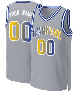 Custom Gray Royal-White Classic Gradient Fashion Tops Basketball Jersey